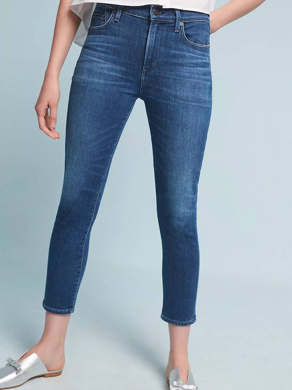 Citizens Of Humanity Dark Blue Rocket Crop High Rise Skinny Jeans